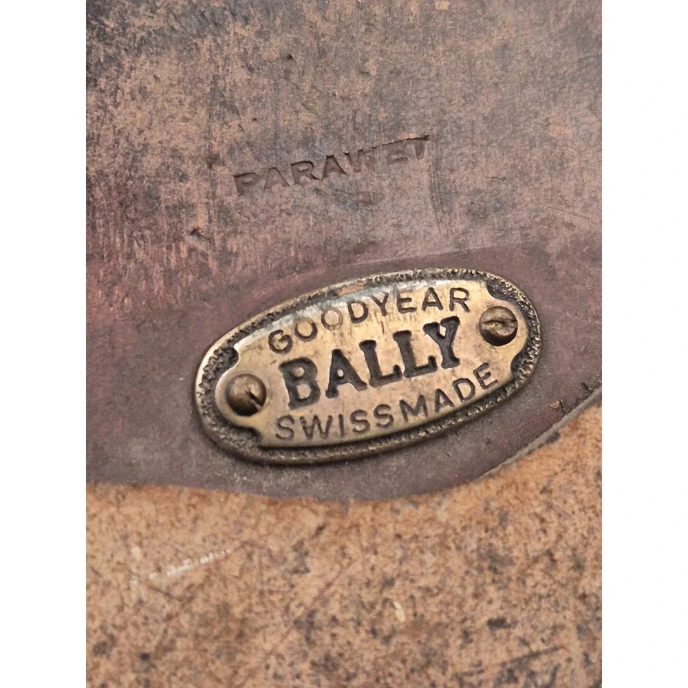 Bally Switzerland Mens Black Leather‎ Wingtip Goodyear Oxford Dress Shoes 10 E